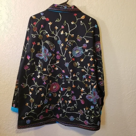 Quacker Factory NWOT Women's Embroidered Beaded Jacket Size Medium - Picture 4 of 10
